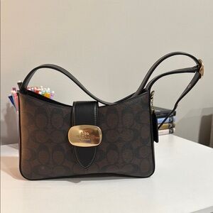 Coach Brown and Black Shoulder Bag